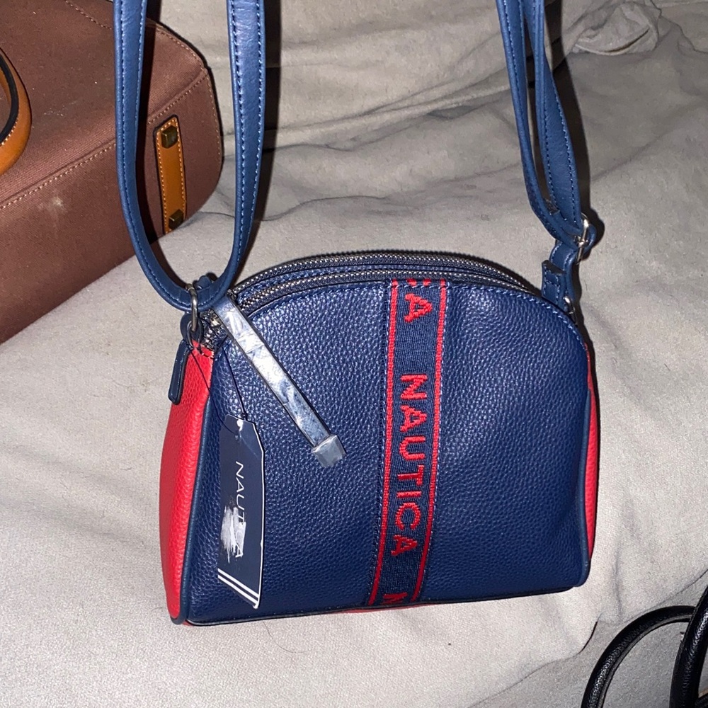 Nautica Navy and Scarlet Crossbody Bag